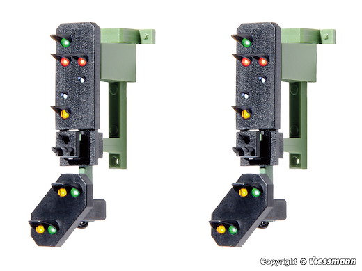 H0 Ausfahrsignalköpfe mit Vorsignal und Multiplex- Technologie, 2 Stück
