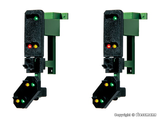 H0 Einfahrsignalköpfe mit Vorsignal und Multiplex- Technologie, 2 Stück