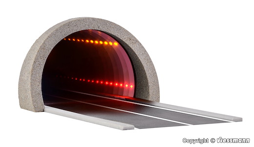 H0 Strassentunnel modern, mit LED Spiegeleffekt und Tiefenwirkung