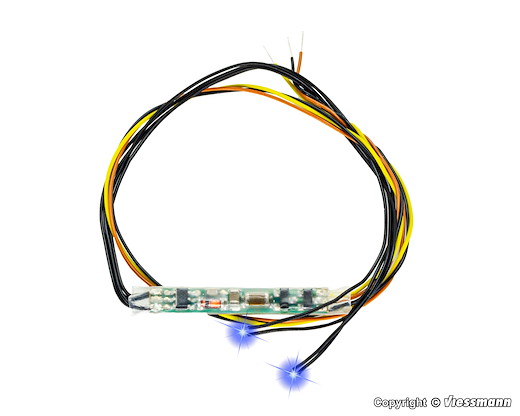 Mini-LED blau für Fahrzeuge, 2 Stück mit Mikro-Blinkelektronik