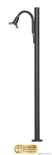 H0 Holzmastleuchte, LED weiss
