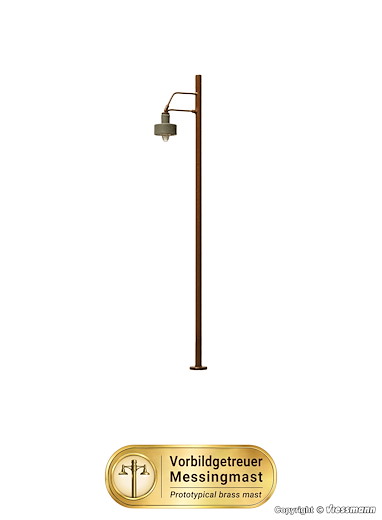 H0 Holzmastleuchte, LED warmweiss