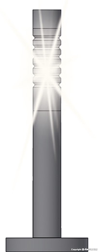 H0 Pollerleuchten modern, LED weiss, 3 Stück