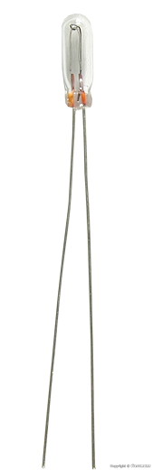 Glühlampe klar T 1/2, Ø 1,8 mm, 16 V, 30 mA, 2 blanke Drähte