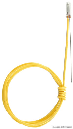 Glühlampe klar T 1/2, Ø 1,8 mm, 16 V, 30 mA, 1 Kabel, 1 blanker Draht