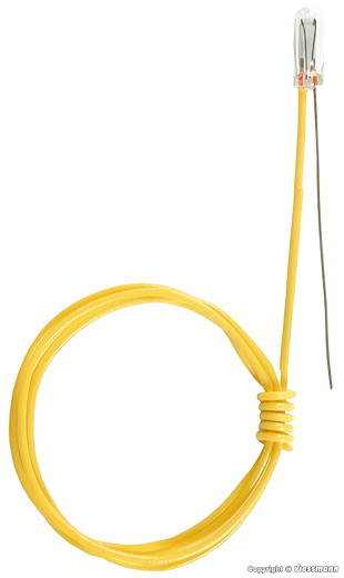 Glühlampe klar T 3/4, Ø 2,3 mm, 16 V, 30 mA, 1 Kabel, 1 blanker Draht