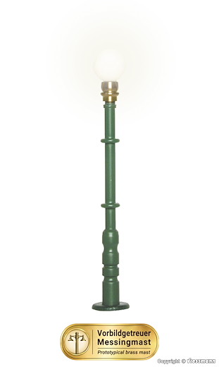 H0 Kugelleuchte grün, LED warmweiss