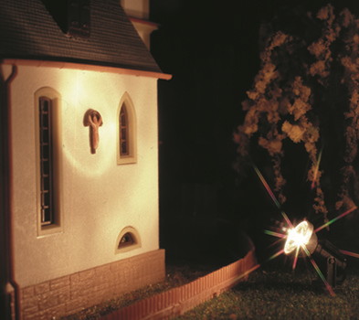 H0 Flutlichtstrahler nieder, LED weiss