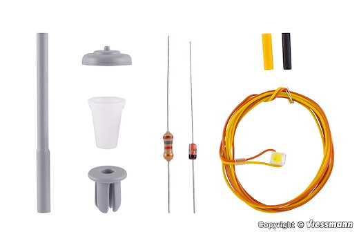 H0 Bausatz Strassenleuchte, LED weiss