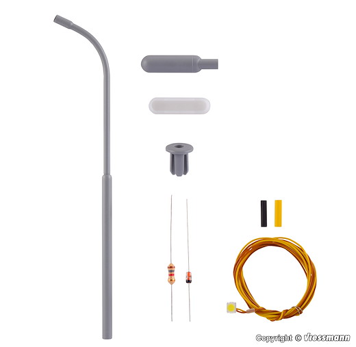 H0 Bausatz Peitschenleuchte, LED weiss