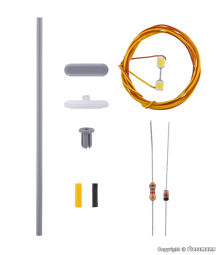 H0 Bausatz Bahnsteigleuchte, 2 LEDs weiss