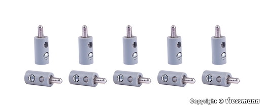 Querlochstecker grau, 10 Stück