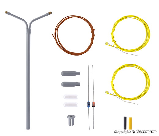 TT Bausatz Peitschenleuchte doppelt, 2 LEDs weiss