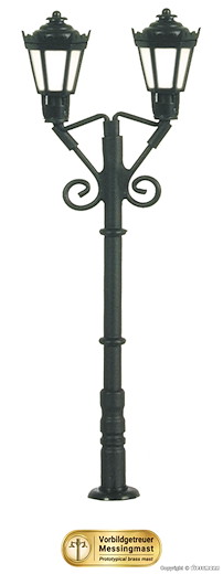 TT Parklaterne zweiflammig, schwarz, 2 LEDs warmweiss