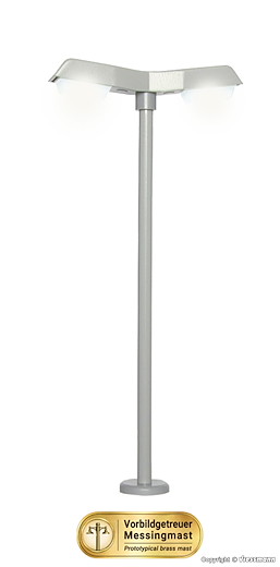 TT Strassenleuchte modern, doppelt, 2 LEDs weiss