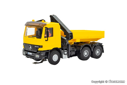 H0 MB ACTROS 3-achs Zugmaschine mit Ladekran und Rundumleuchten, Funktionsmodell