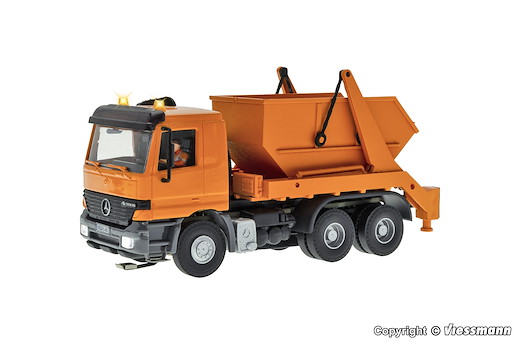 H0 MB ACTROS 3-achs Absetzkipper mit Rundum leuchten, kommunalorange, Funktionsmodell