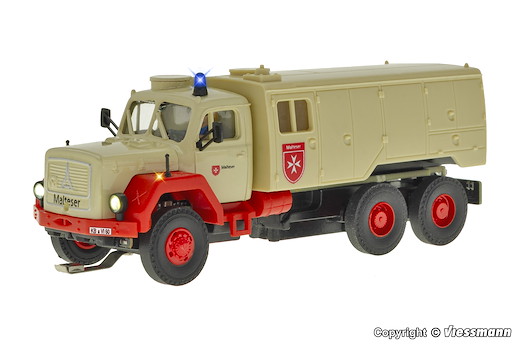 H0 Malteser MAGIRUS DEUTZ 3-achs mit Rundumleuchte, Funktionsmodell