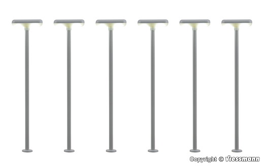 H0 Bahnsteigleuchte, 2 LEDs weiß, 5+1