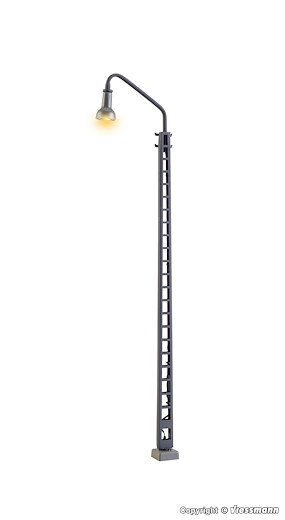 H0 Bahnbetriebswerkleuchte mit Kontaktstecksockel, LED warmweiss