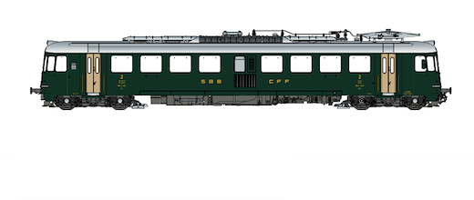 SBB RBe 4/4 1427 grün, silb altes Logo DC  Ep III