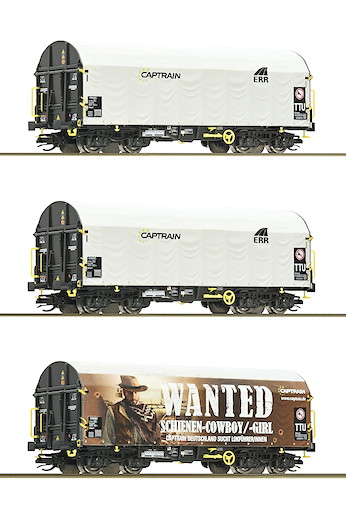 3-tlg. Set: Schiebeplanenwagen, Captrain