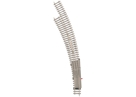 Minitrix Links-Weiche mit Betonschwellen