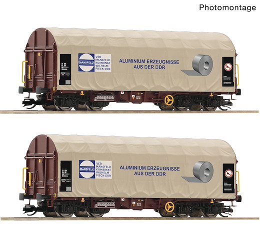 2-tlg. Set: Schiebeplanenwagen, DR