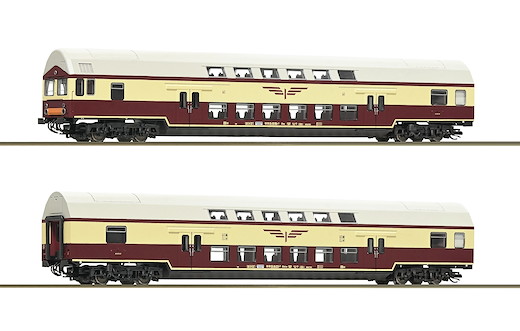 2-tlg. Set 1: Doppelstockwagen „Sputnik“, DR